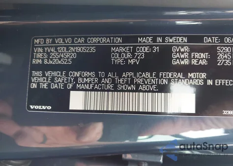 2022 Volvo Xc60 B5 Inscription из США, поврежденный, VIN YV4L12DL2N1905235